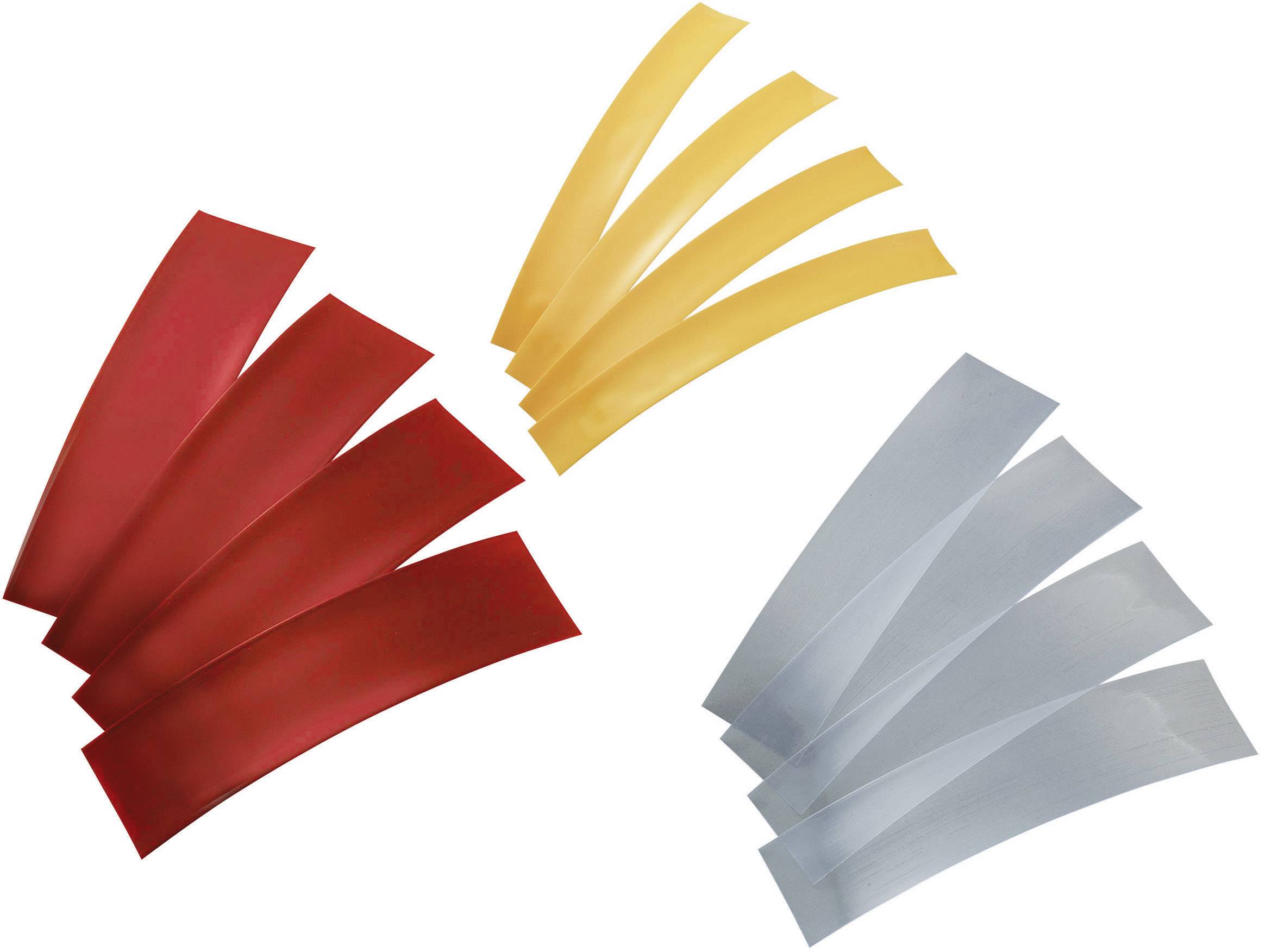TRU Components 1570851 Akkuschrumpfschlauch ohne Kleber Rot, Transparent, Gelb Schrumpfrate: 2:1 30 Teile