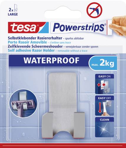 Image of TESA POWERSTRIPS® Waterproof Rasiererhalter Metall Inhalt: 1St.