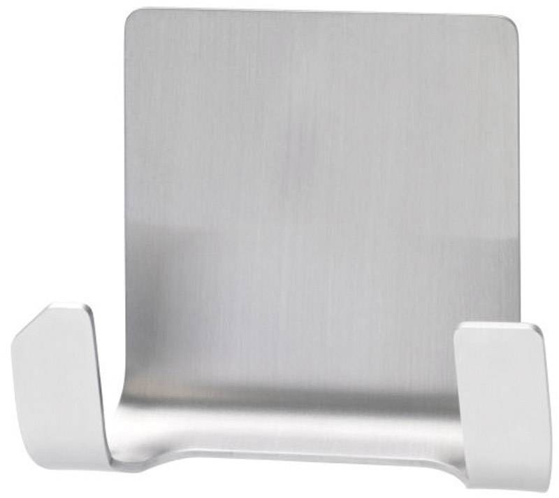 Wandhaken aus Metall mit zwei Haken, minimalistisch und funktional für die Aufbewahrung in Bad oder Küche.