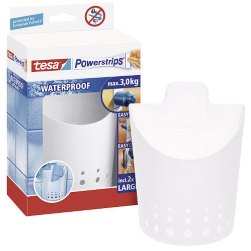 TESA 59705 Powerstrips® Waterproof Korb Weiß Inhalt: 1St.
