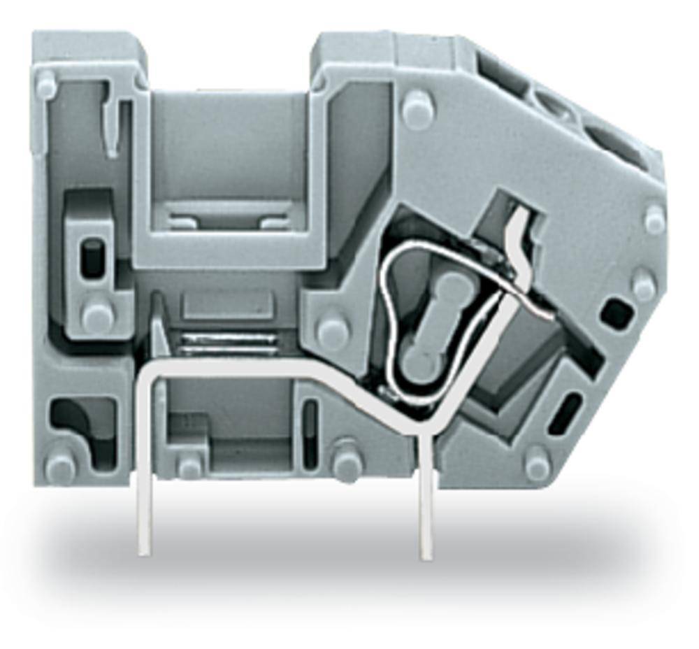 Grauer elektrischer Steckverbinder mit Metallkontakten und mechanischem Verriegelungsmechanismus, vermutlich für industrielle Anwendungen.