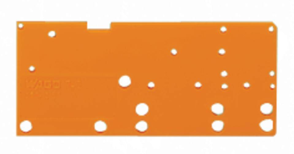 Orangenes rechteckiges Kunststoffteil mit vielen kleinen runden Löchern, möglicherweise ein Teil eines technischen Geräts oder einer Abdeckung.