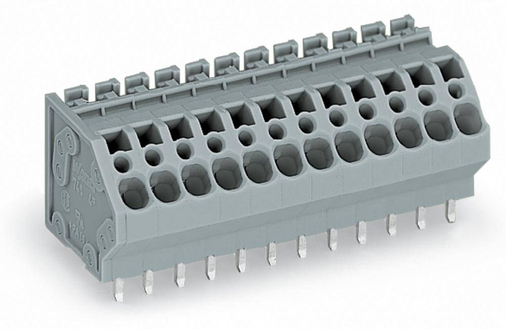WAGO 745-110 Federkraftklemmblock 4.00 mm² Polzahl 10 Grau 50 St.