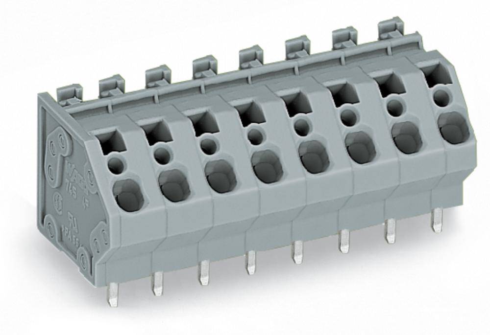 WAGO 745-152 Federkraftklemmblock 4.00 mm² Polzahl 2 Grau 160 St.