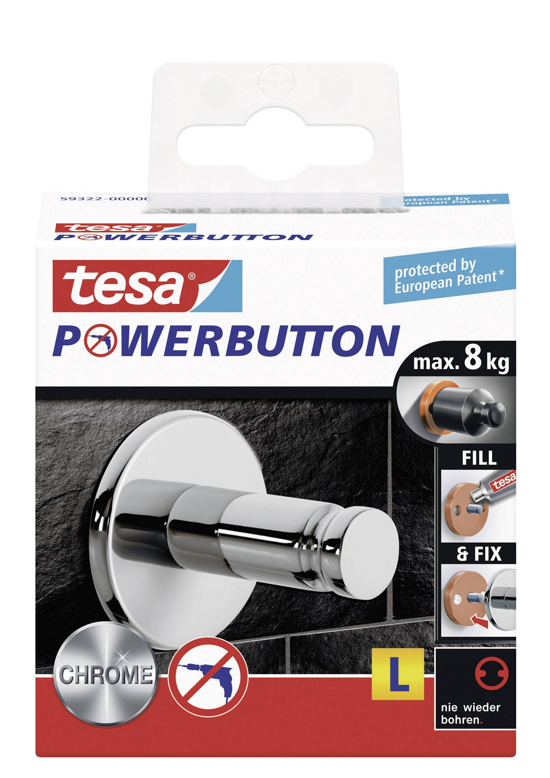 tesa 59322 tesa® Powerbutton Universal (Ø x T) 42 mm x 40 mm Inhalt: 1 ...