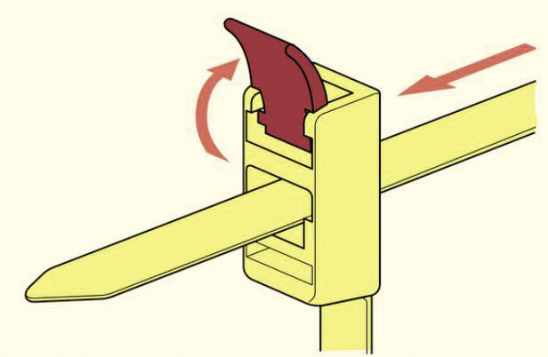 HellermannTyton 115-00001 SPEEDYTIE-PA66-YE-V1 Kabelbinder 750mm 13mm Gelb, Rot Lösbar, mit Rückschlauföse, mit Schnellverschluss