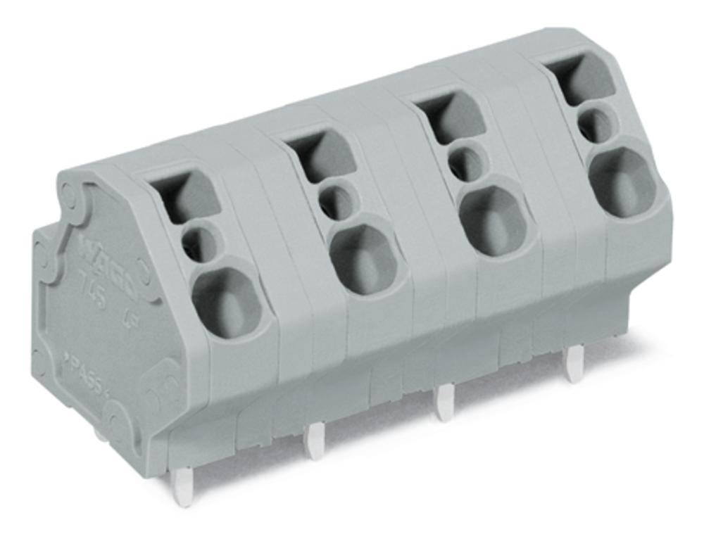 WAGO 745-3204 Federkraftklemmblock 4.00 mm² Polzahl 4 Grau 84 St.