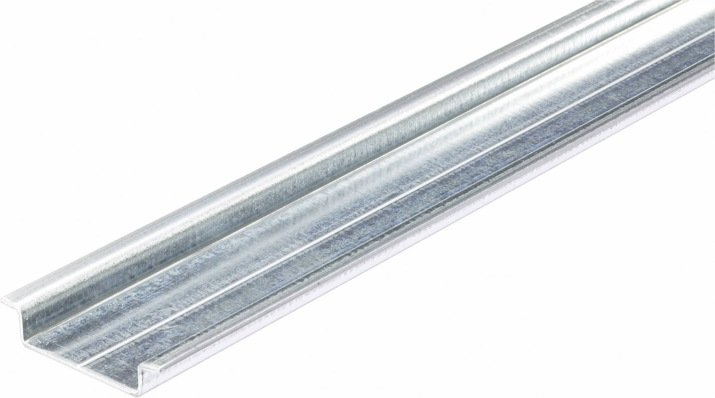 Ein längeres, silbernes Metallprofil in U-Form, das für Montagezwecke oder Konstruktionen verwendet wird.