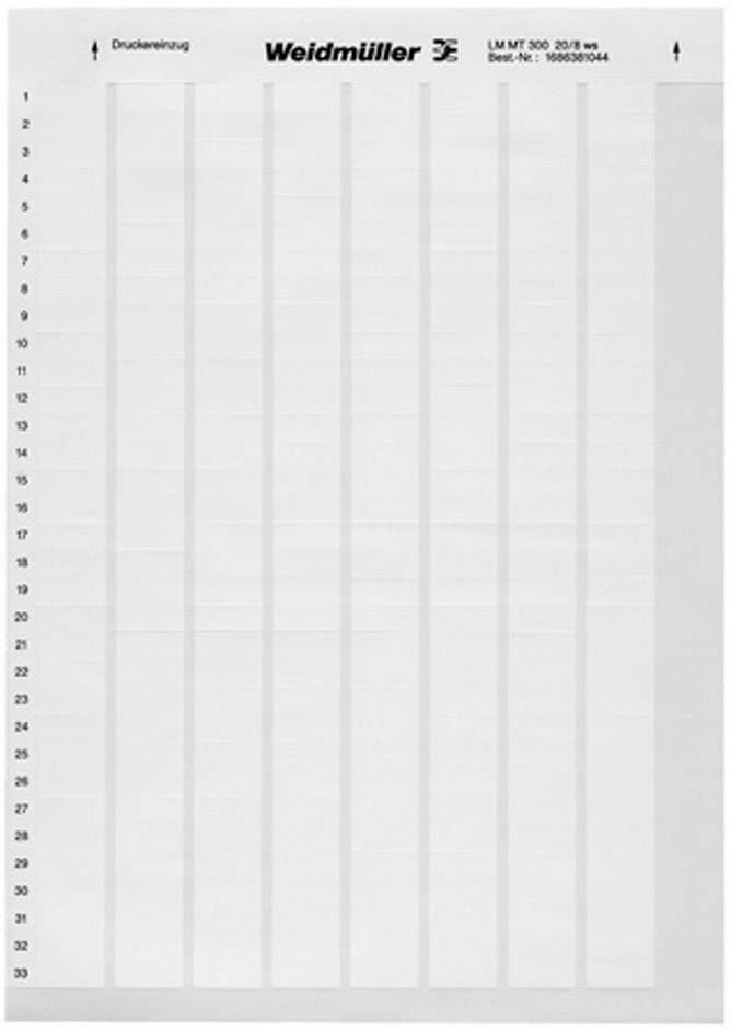 Weidmüller 1695721044-1LM WRITE ON 23X55 WS Kabel-Etikett LaserMark 12.7 x 23mm Farbe Beschriftungsfeld: Weiß Anzahl Etiketten: 40