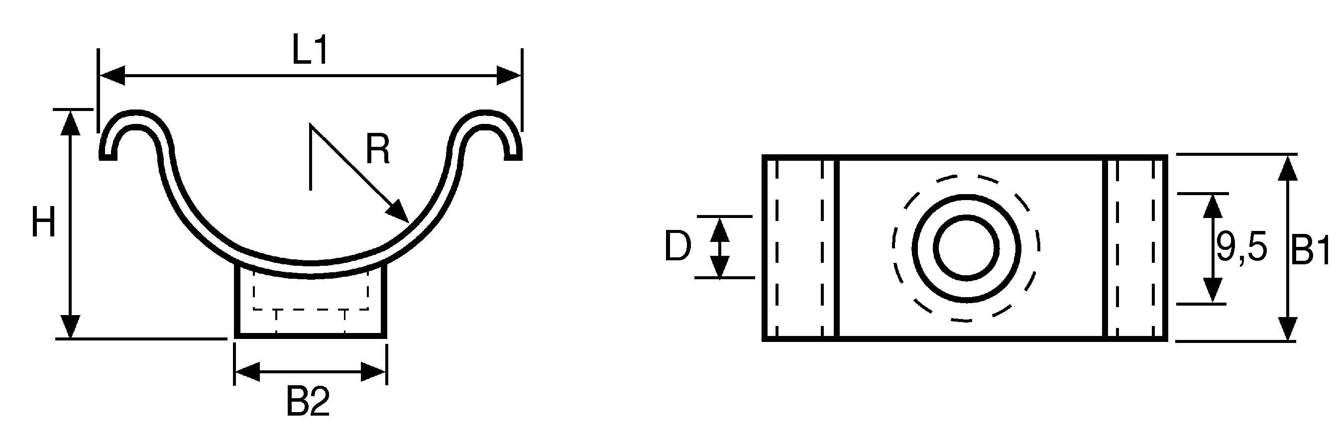 HellermannTyton C2-N66-BK-C1 Befestigungsschelle schraubbar 201-10020 Bündel-Ø-Bereich 11mm (max) Schwarz
