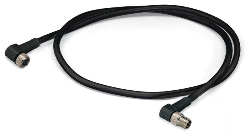 WAGO 756-5204/030-010 Sensor-/Aktor-Steckverbinder, konfektioniert M8 Stecker, gewinkelt, Buchse, g