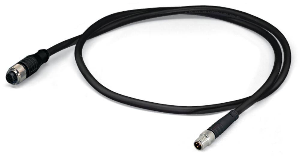 Ein schwarzes HDMI-Kabel mit einem Stecker an jedem Ende, geeignet für die Verbindung von Video- und Audiogeräten.