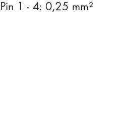 Beschreibung: Text 'Pin 1 - 4: 0,25 mm²'.