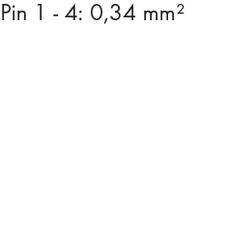 Text im Bild: 'Pin 1 - 4: 0,34 mm²'.