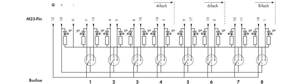 WAGO 757-145 Sensor/Aktorbox passiv M12-Verteiler mit Metallgewinde 1St.