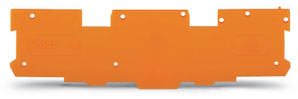 Orange Inspektionsabdeckung mit mehreren Befestigungspunkten. Verwendet in technischen Anwendungen zur Wartung oder Schutz.