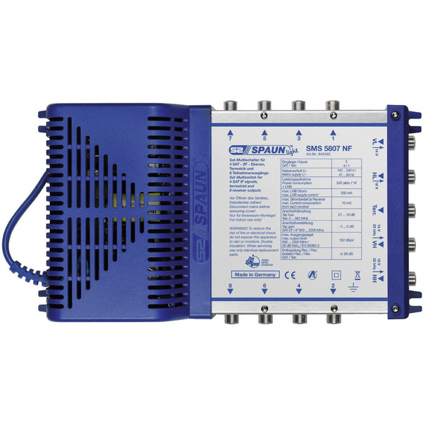 Spaun Light SMS 5807 NF SAT Multischalter Eingänge (Multischalter): 5 (4 SAT/1 terrestrisch) Teilne