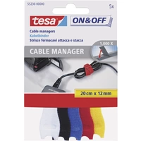 TESA On & Off 55236-00-00 Klettkabelbinder zum Bündeln Haft- und Flauschteil (L x B) 200mm x 12mm Bunt 5St. TESA On & Off 55236-00-00 Klettkabelbinder zum Bündeln Haft- und Flauschteil (L x B) 200mm x 12mm Bunt 5St.