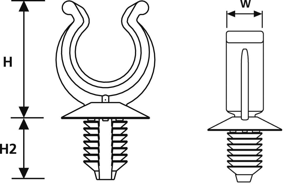HellermannTyton 151-14312 CTC13FT6-HIRHS-BK-D1 Halter für Schutzschlauch Schwarz