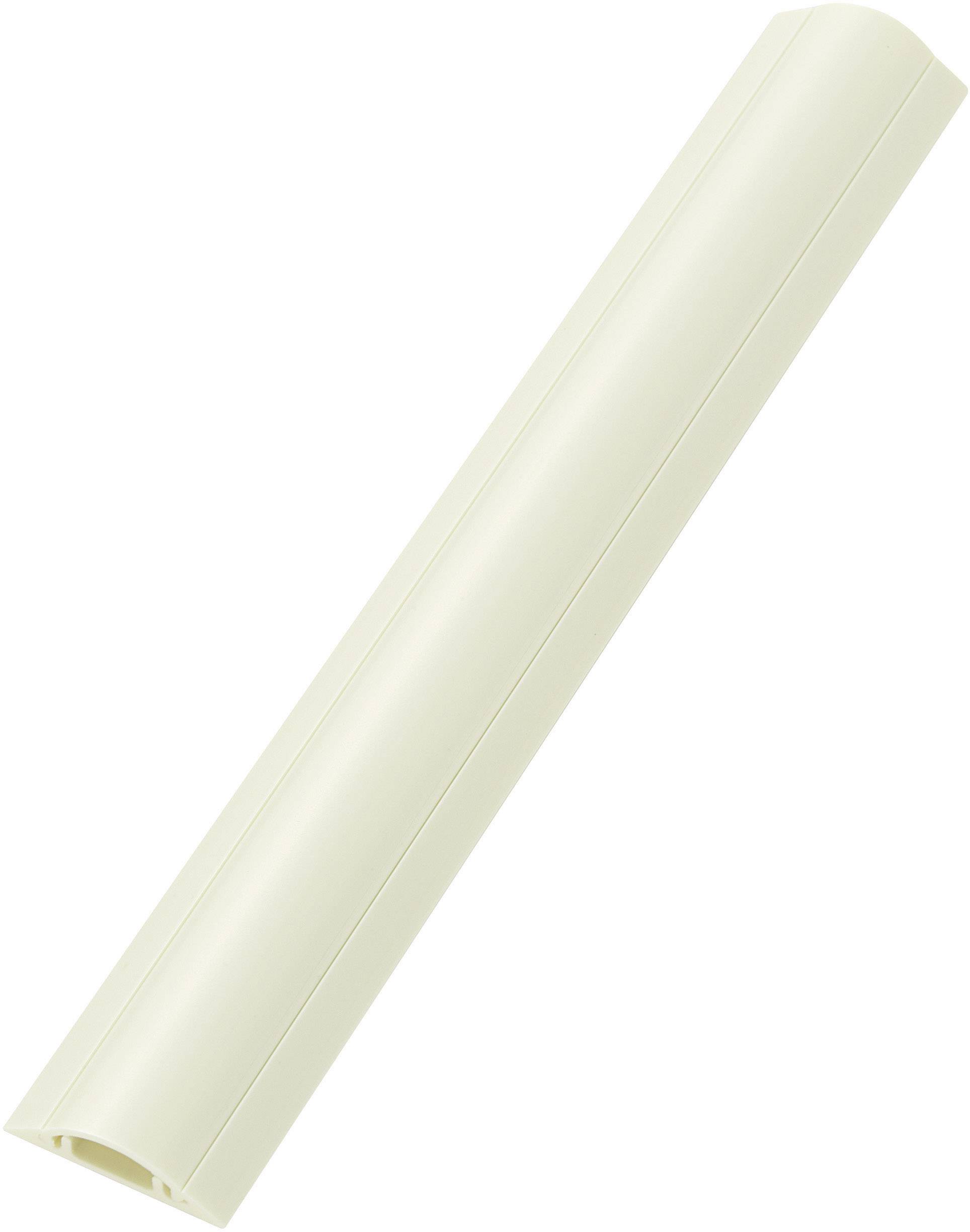 Plastik-Kabelkanal in Beige, zylindrische Form, zum ordentlichen Verbergen von Kabeln an Wänden oder Böden.