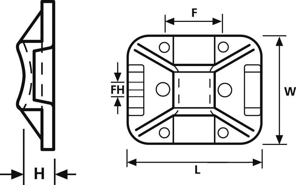 HellermannTyton TY8G1-N66-NA-C1 Befestigungssockel schraubbar 151-21819halogenfrei, UV-stabilisiert, witterungsstabil Transparent