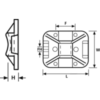 HellermannTyton TY8G1S-PA66-NA-C1 Befestigungssockel selbstklebend, schraubbar 151-11819halogenfrei, UV-stabilisiert HellermannTyton TY8G1S-PA66-NA-C1 Befestigungssockel selbstklebend, schraubbar 151-11819halogenfrei, UV-stabilisiert