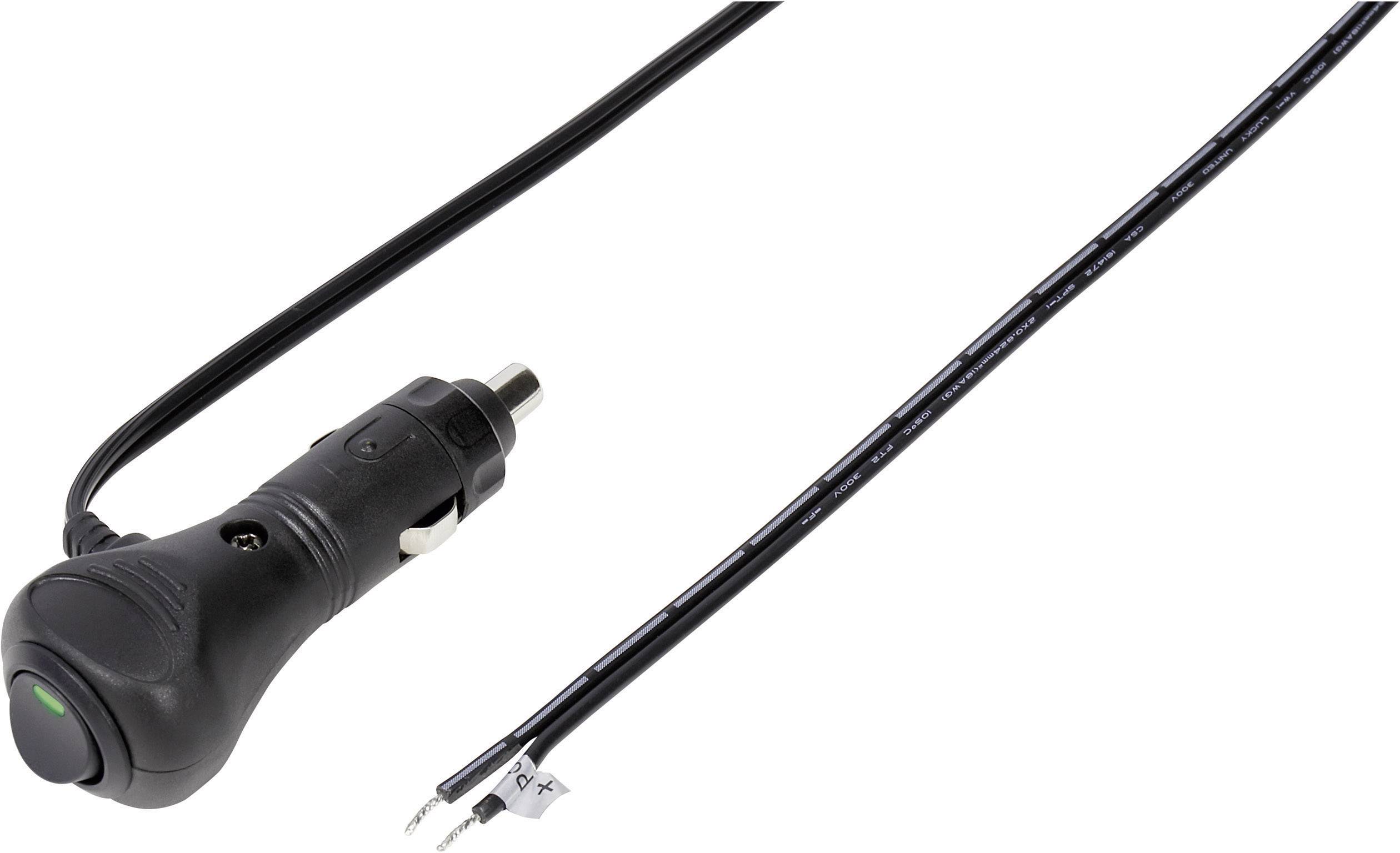 TRU Components Kfz-Stecker inkl. Kabel Belastbarkeit Strom max.=10 A 12 V/DC
