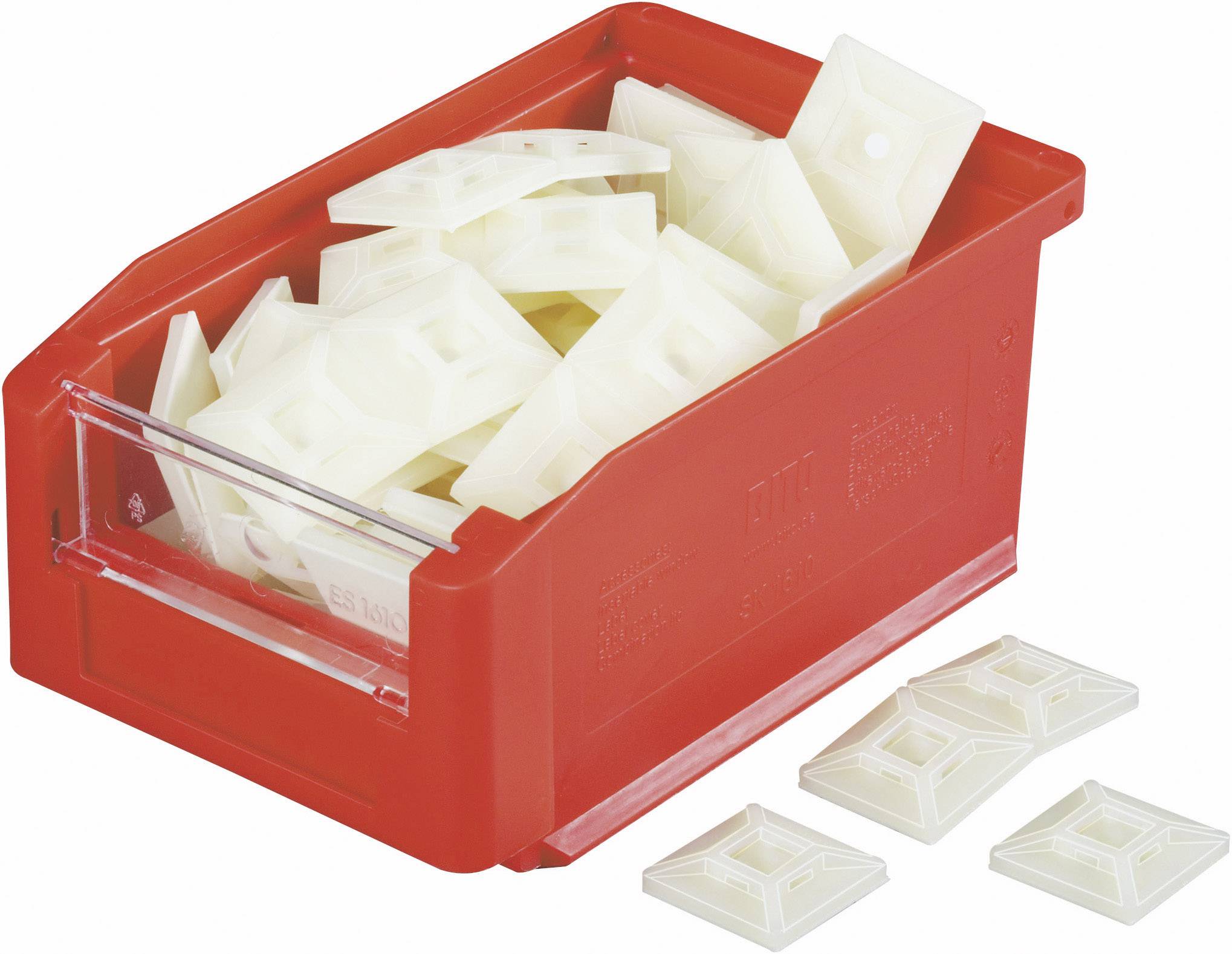 HellermannTyton MB4CA/S/-N66-NA-C1 Befestigungssockel selbstklebend, schraubbar 151-28449 4fach einfädeln, halogenfrei Transparent 100 St.