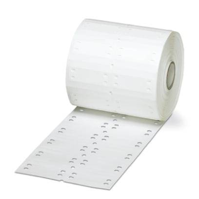 Eine Rolle von Endlospapier mit abgerissenen Löchern entlang der Ränder, typisch für alte Drucker.