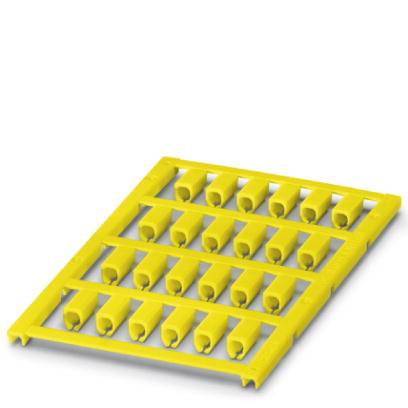Eine gelbe, rechteckige Halterung für 20 Bohrer, geordnet in fünf Reihen.