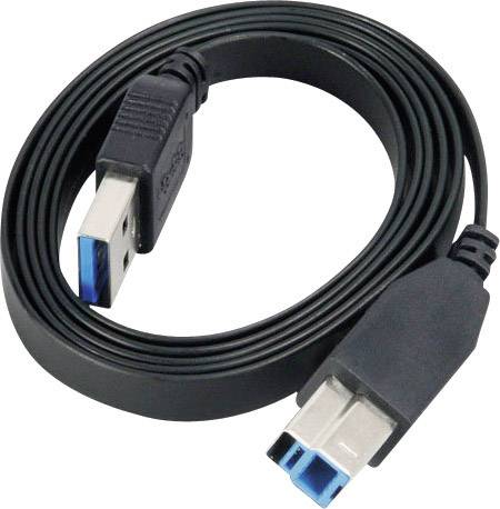 Akasa USB-Kabel USB 3.2 Gen1 (USB 3.0 / USB 3.1 Gen1) USB-A Stecker, USB-B Stecker 2.00 m Schwarz hochflexibel, vergoldete Steckkontakte