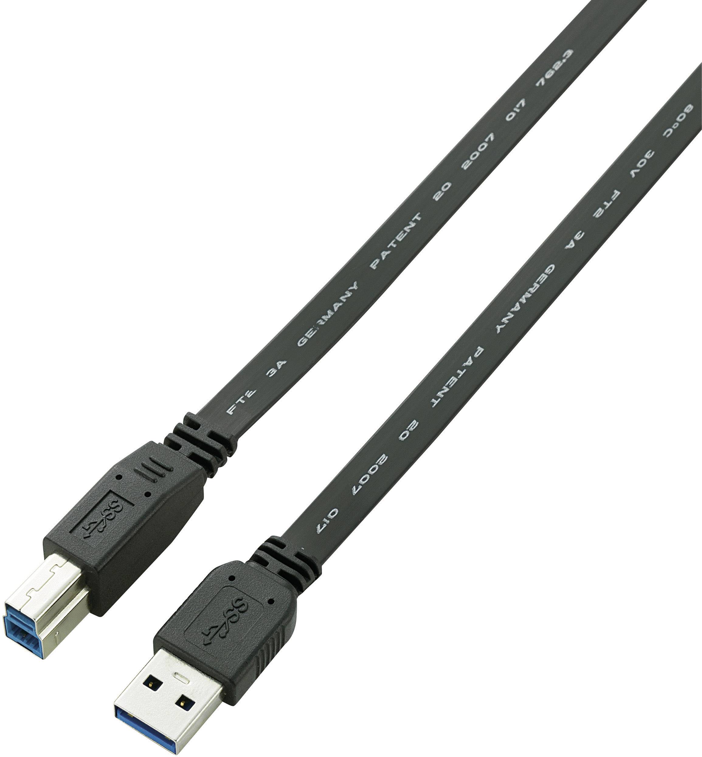 Akasa USB-Kabel USB 3.2 Gen1 (USB 3.0 / USB 3.1 Gen1) USB-A Stecker, USB-B Stecker 2.00 m Schwarz hochflexibel, vergoldete Steckkontakte