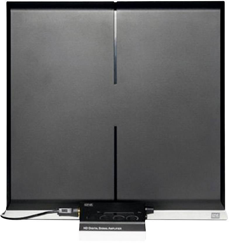 One For All SV 9395 Aktive DVB-T/T2 Flachantenne Innenbereich Verstärkung: 51 dB Schwarz, Silber (gebürstet)