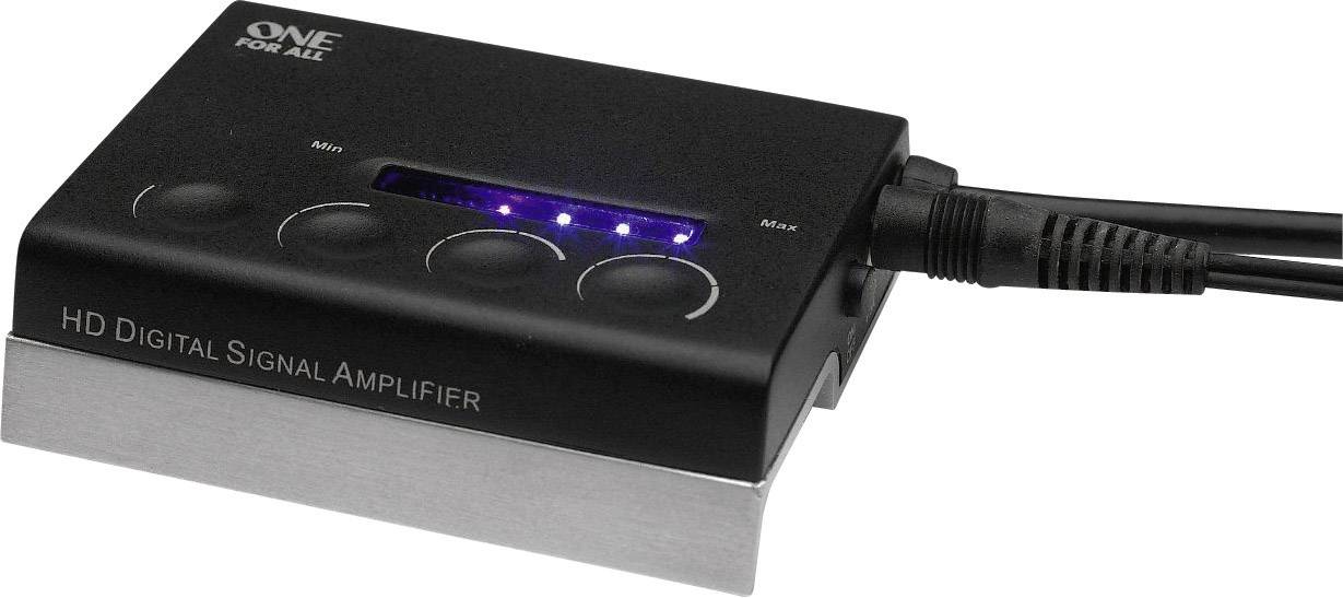 One For All SV 9395 Aktive DVB-T/T2 Flachantenne Innenbereich Verstärkung: 51 dB Schwarz, Silber (gebürstet)