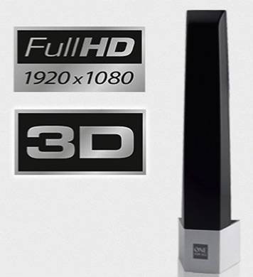 One For All SV 9345 Aktive DVB-T/T2-Stabantenne Innenbereich Verstärkung: 43 dB Schwarz, Silber (gebürstet)