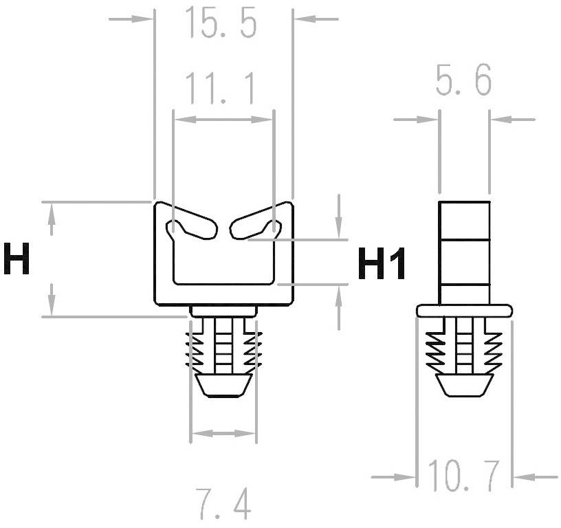 TRU Components TC-BWS1120203 Kabelhalter 1593102 Bündel-Ø-Bereich 20mm (max) mit Spreizanker Natur