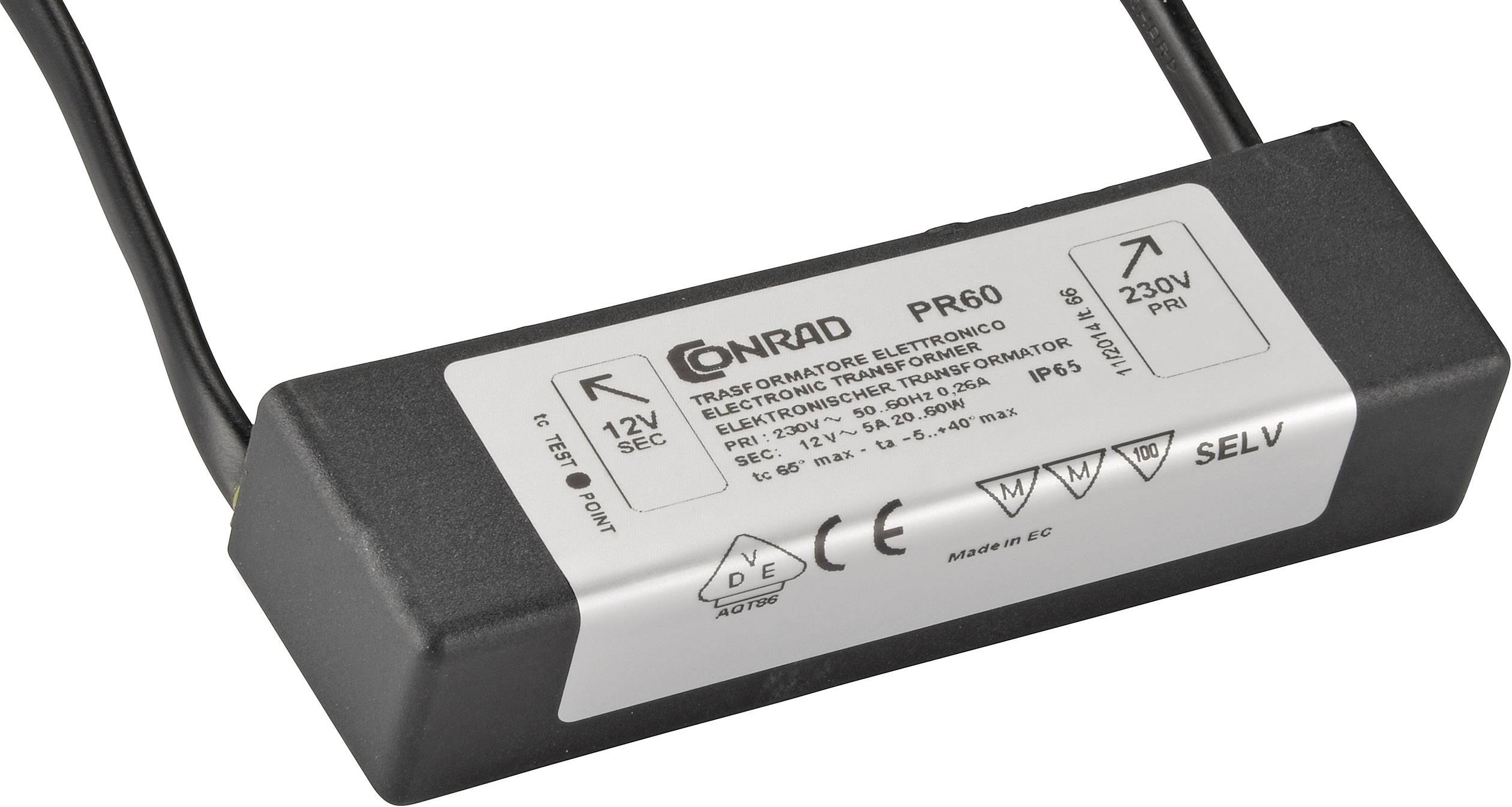 PR60 Halogen Stecker-Transformator  12 V 20 - 60 W dimmbar mit Phasenabschnittdimmer