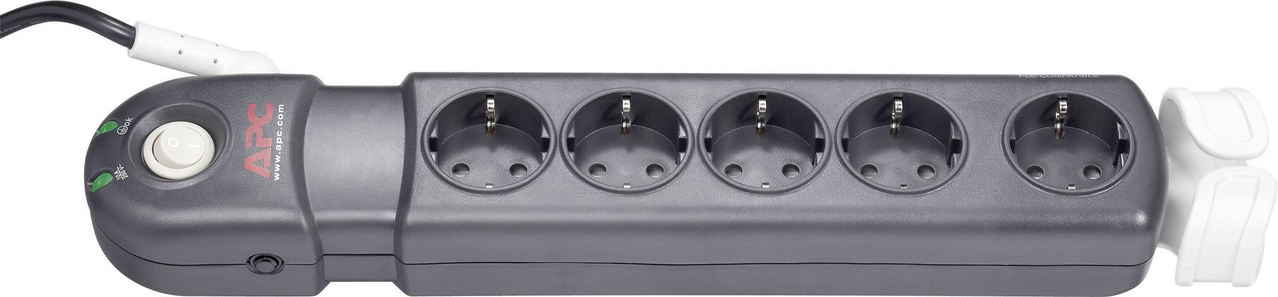 APC PL5B-DE Überspannungsschutz-Steckdosenleiste 5fach Anthrazit, Grau Schutzkontakt 1 St.