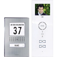 M-e modern-electronics Video-Türsprechanlage Kabelgebunden Komplett-Set 1 Familienhaus Edelstahl, Weiß M-e modern-electronics Video-Türsprechanlage Kabelgebunden Komplett-Set 1 Familienhaus Edelstahl, Weiß