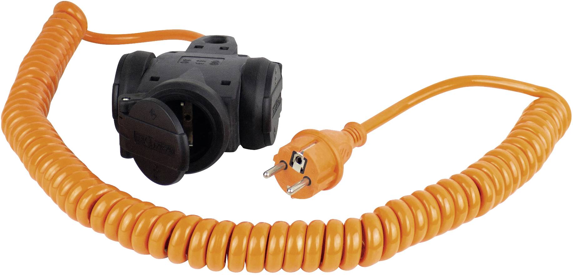 AS Schwabe 70414 Strom Verlängerungskabel 16A Orange, Schwarz 5.00m H07BQ-F 3G 1,5mm² Spiralkabel