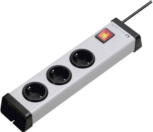 0201x00032301 Steckdosenleiste mit Schalter 3fach Grau Schutzkontakt 1St.