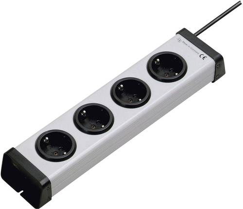 0200x00042301 Steckdosenleiste ohne Schalter 4fach Grau Schutzkontakt 1St.