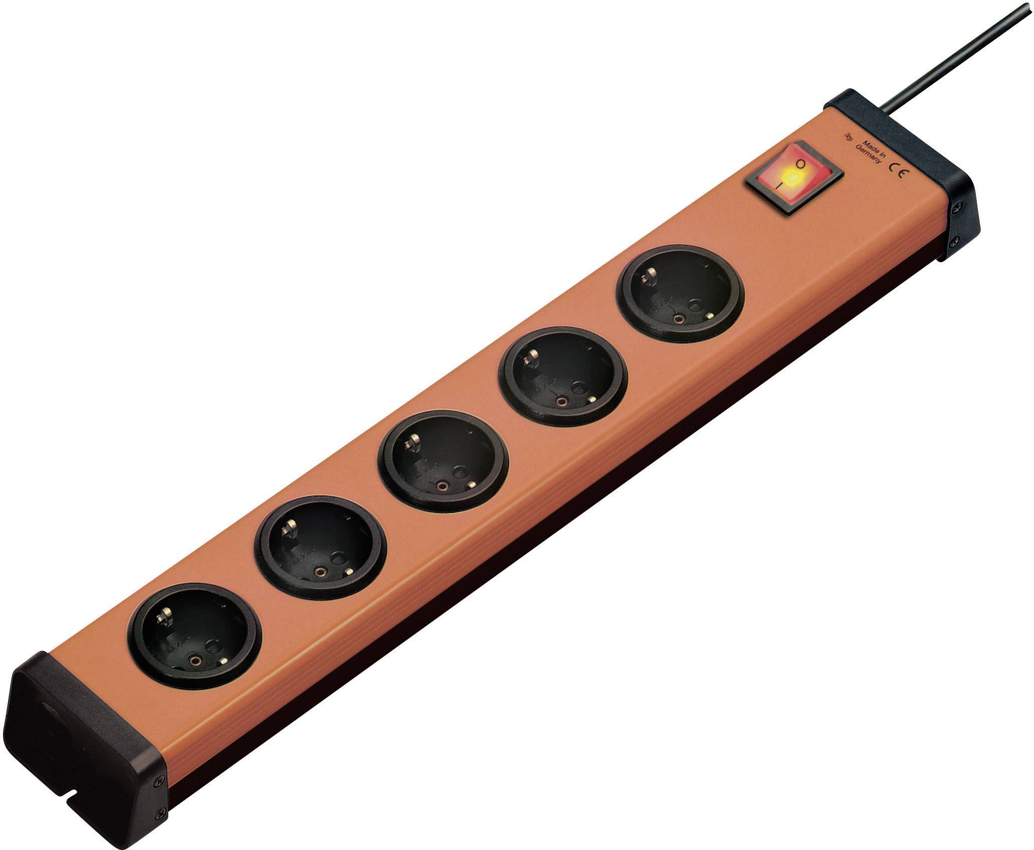 Ehmann 0201x00052g01 Steckdosenleiste mit Schalter 5fach Orange, Schwarz Schutzkontakt 1St.