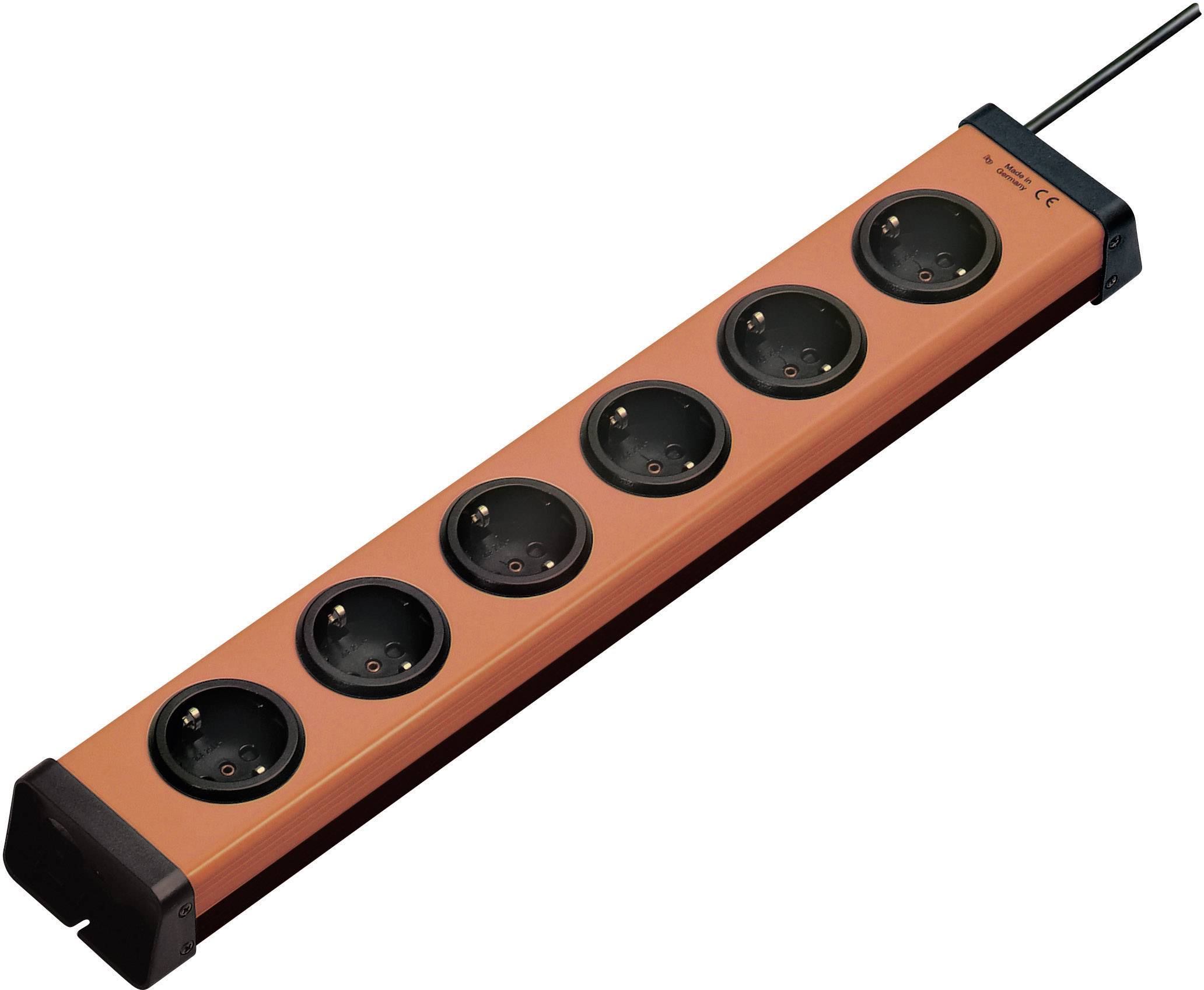 Ehmann 0200x00062g01 Steckdosenleiste ohne Schalter 6fach Orange, Schwarz Schutzkontakt 1St.