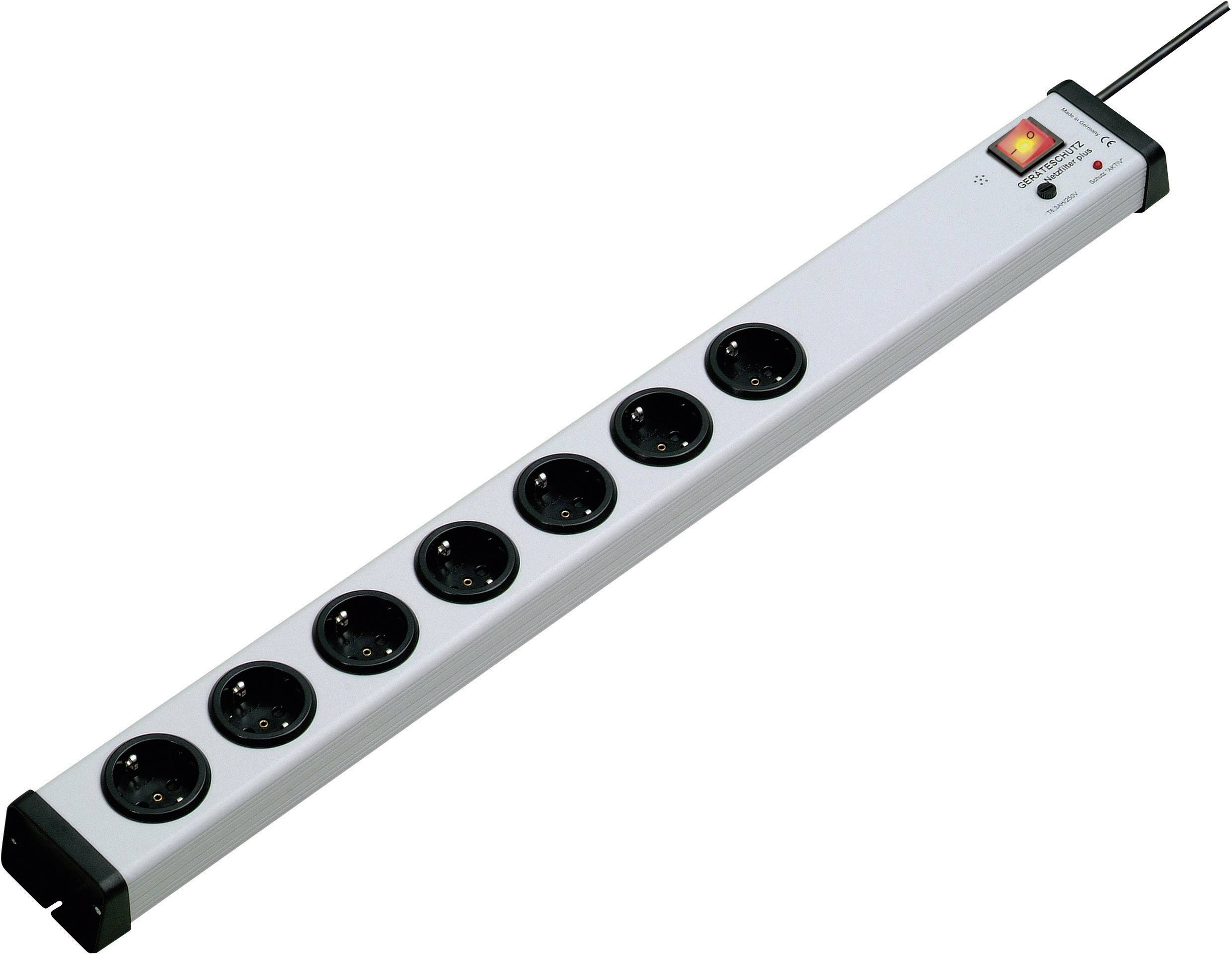Ehmann 0207x00072301 Überspannungsschutz-Steckdosenleiste 7fach Grau Schutzkontakt 1St.