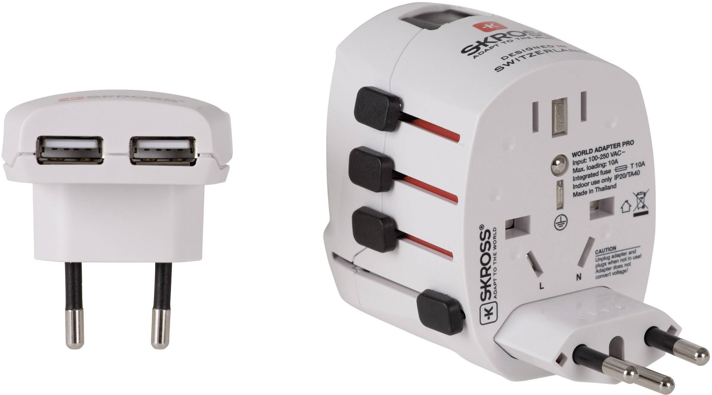 Skross 1.302400 Reiseadapter  World Adapter PRO USB