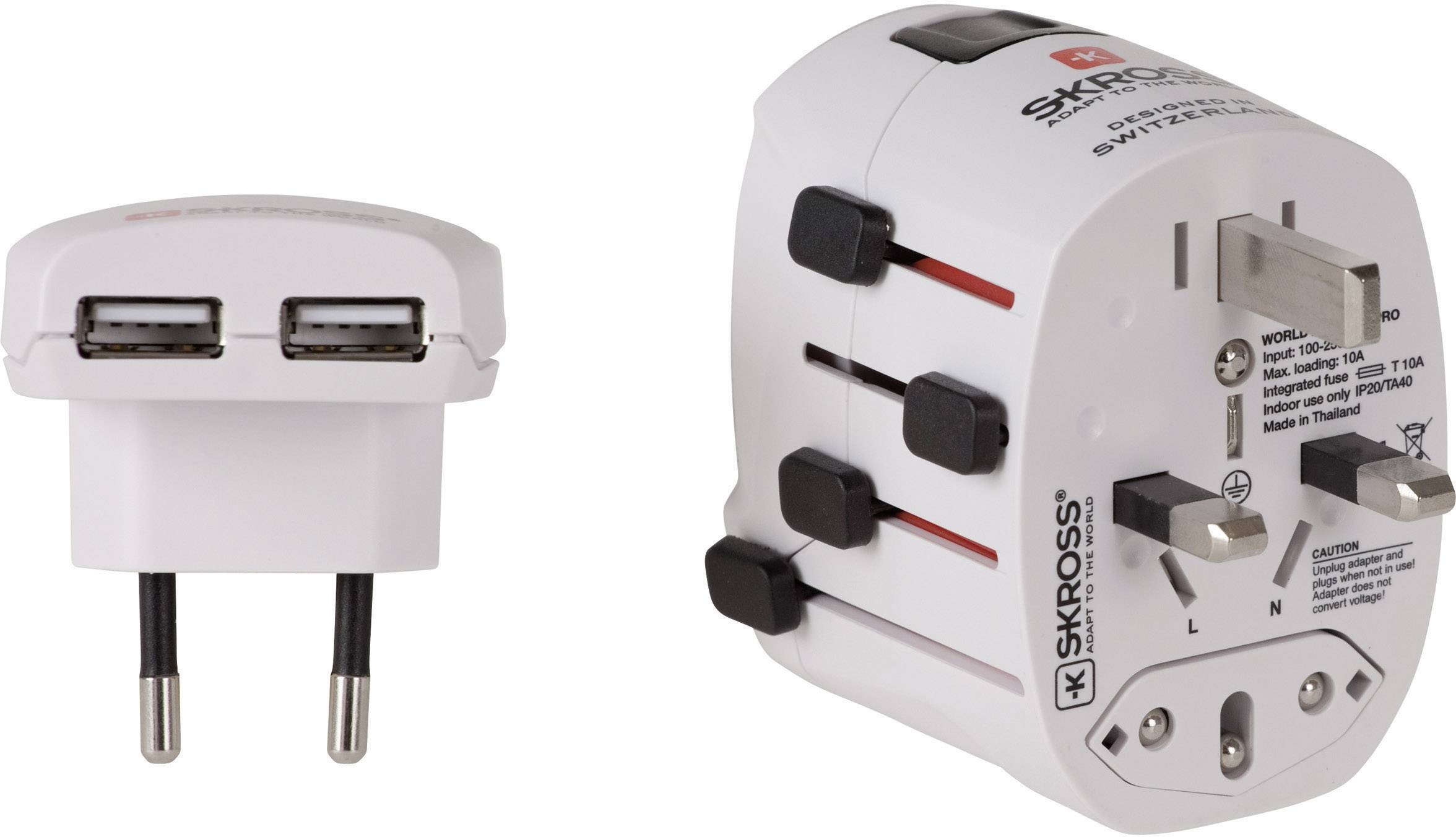 Skross 1.302400 Reiseadapter  World Adapter PRO USB