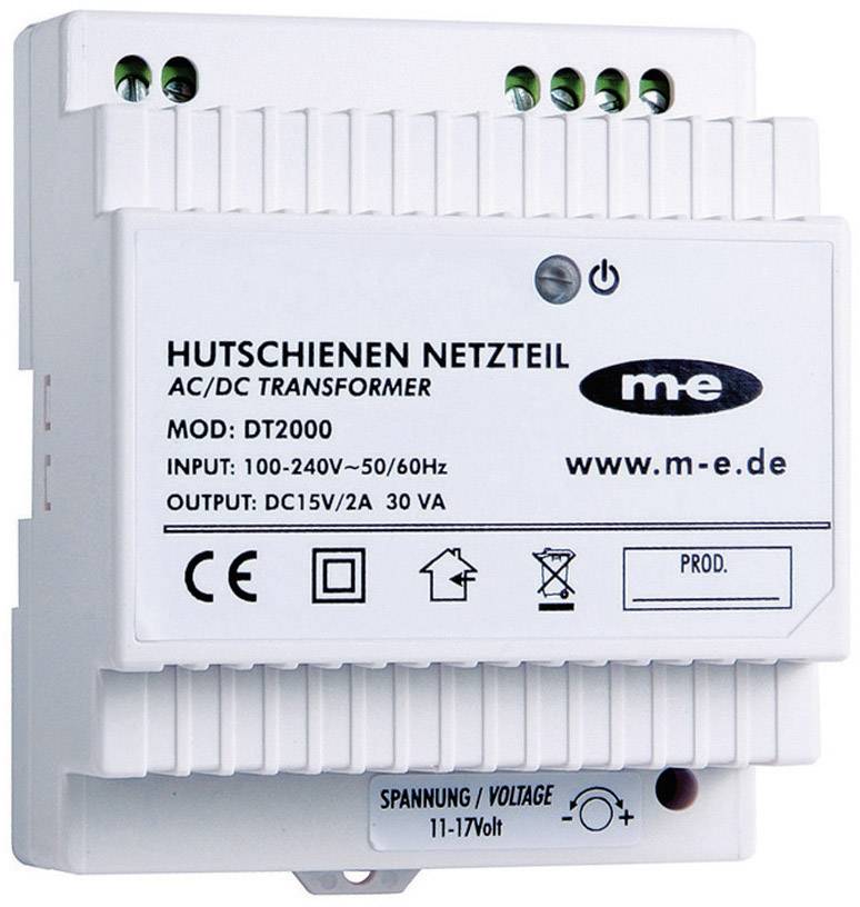 M-e modern-electronics DT 2000 Türsprechanlage Hutschienen-Netzteil Weiß