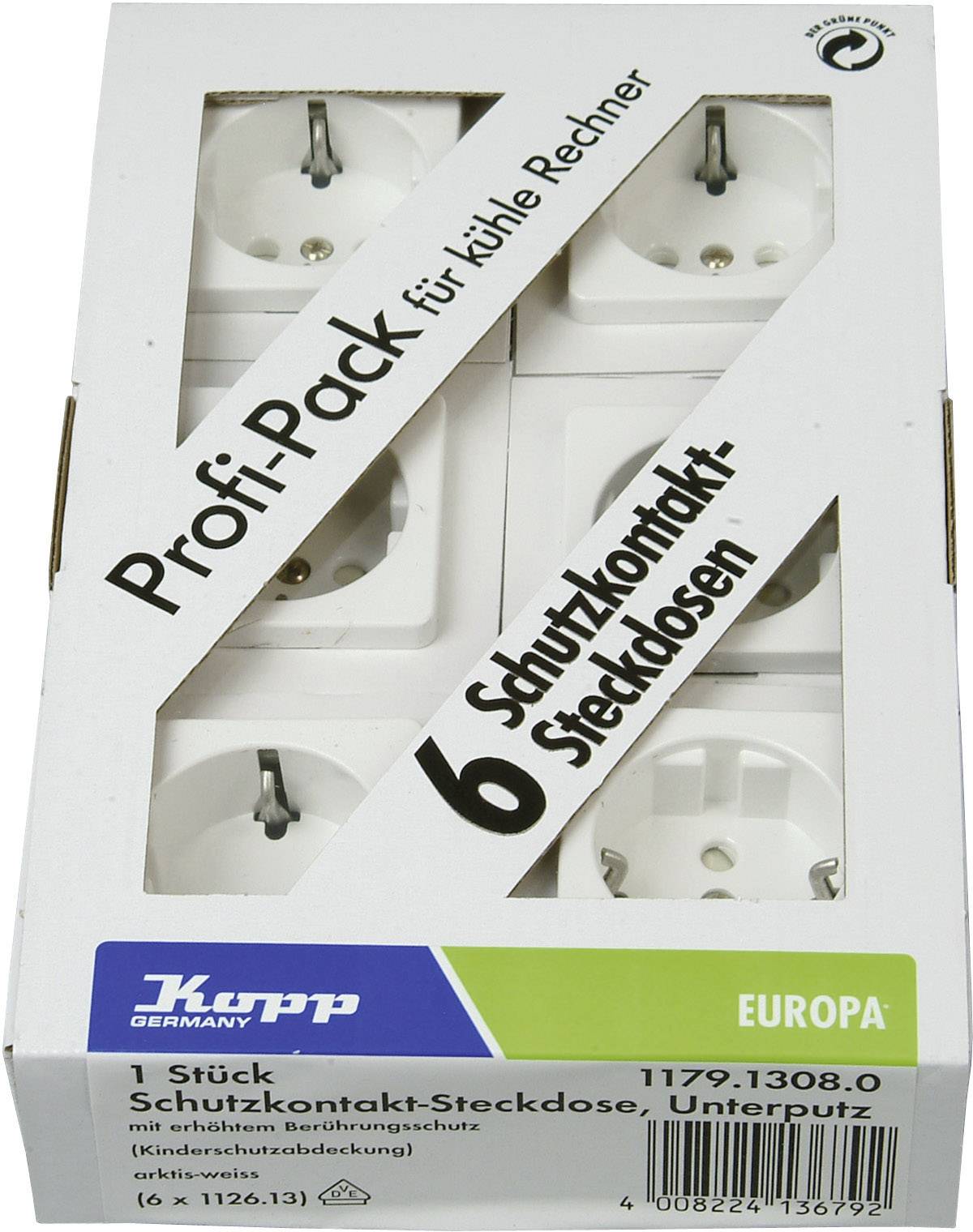 Kopp Einsatz Schutzkontakt-Steckdose Europa Arktis-Weiß, Matt 117913080 1 St.