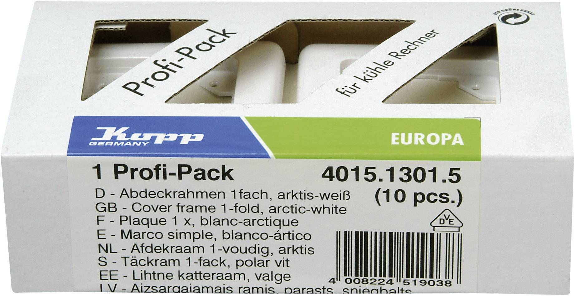 Kopp 1fach Rahmen Europa Arktis-Weiß, Matt
